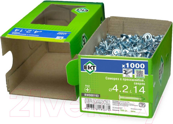 Изображение товара Саморез ЕКТ С прессшайбой 4.2x14 / BW000193 (1000шт)