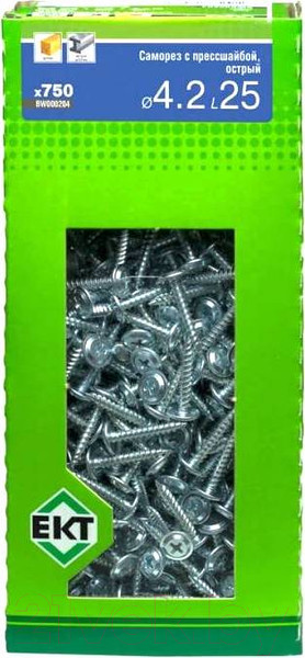 Изображение товара Саморез ЕКТ С прессшайбой 4.2x25 / BW000204 (750шт)