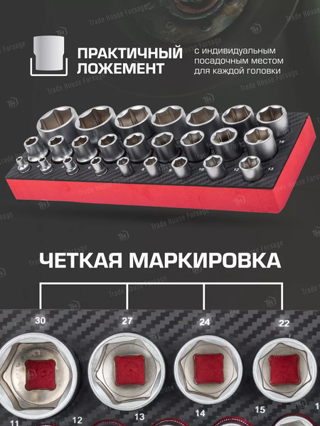 Изображение товара Набор головок слесарных RockForce RF-50121G (57682)