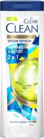 Изображение товара Шампунь для волос Clear Clean By Clear Увлажнение и детокс (365мл)