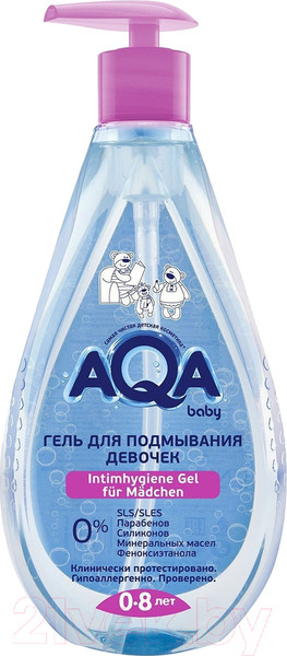 Изображение товара Гель для интимной гигиены детский AQA Baby Для подмывания девочек / 02011506 (400мл)