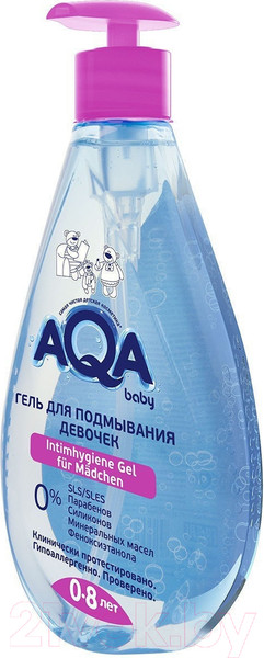 Изображение товара Гель для интимной гигиены детский AQA Baby Для подмывания девочек / 02011506 (400мл)