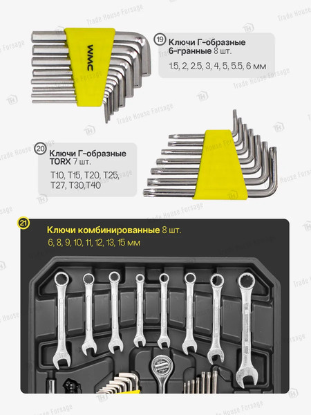 Изображение товара Универсальный набор инструментов WMC Tools 186-3(57357)