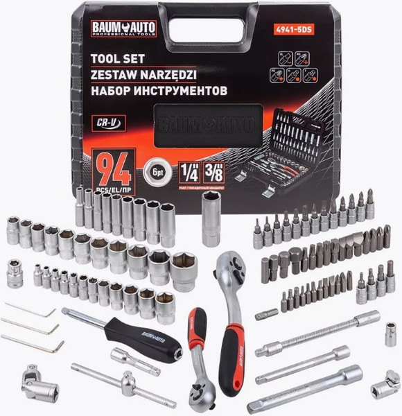 Изображение товара Универсальный набор инструментов BaumAuto 1/4", 3/8" 6гр. BM-4941-5DS   (57675-94 шт)