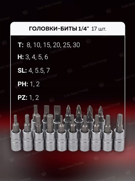 Изображение товара Универсальный набор инструментов BaumAuto 1/4", 3/8" 6гр. BM-4941-5DS   (57675-94 шт)