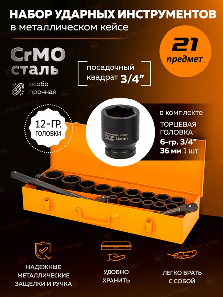 Изображение товара Универсальный набор инструментов Partner PA-6212-9MPB (57962)