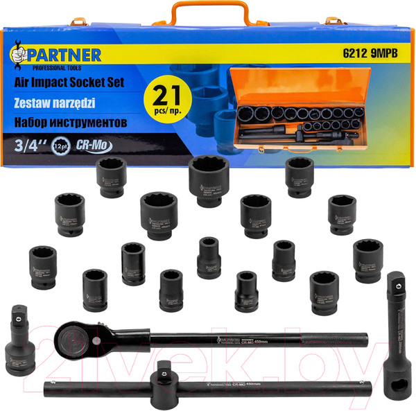 Изображение товара Универсальный набор инструментов Partner PA-6212-9MPB (57962)