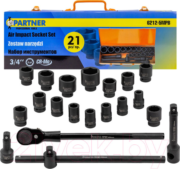Изображение товара Универсальный набор инструментов Partner PA-6212-5MPB (57960)