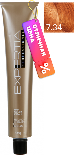 Изображение товара Крем-краска для волос Farcom Expertia Professionel тон 7.34 (100мл)
