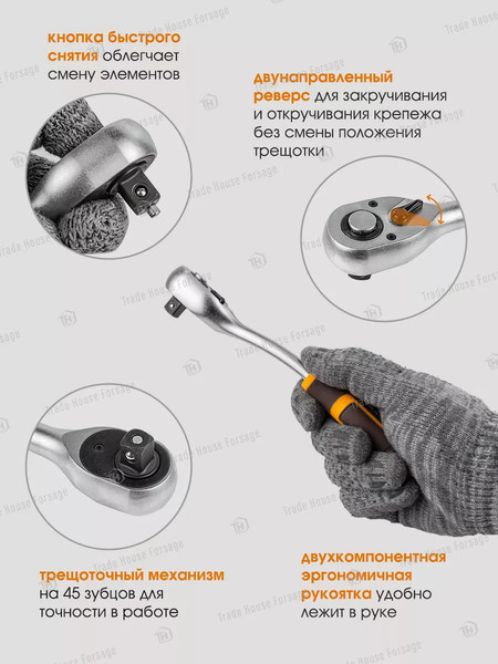 Изображение товара Универсальный набор инструментов Forstime FT-41082-5DS(57355)