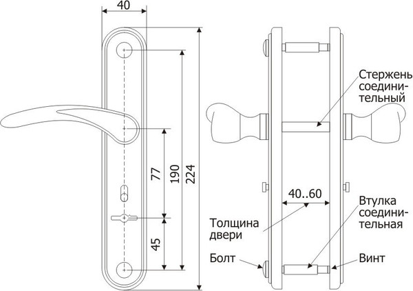 Изображение товара Ручка дверная Гардиан 4131 Вега (черный муар)