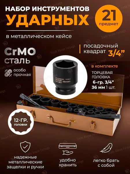 Изображение товара Универсальный набор инструментов Forstime FT-6212-9MPB (57694)