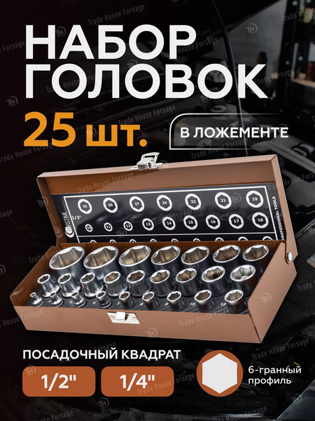 Изображение товара Набор головок слесарных Forstime FT-50121G(57686)