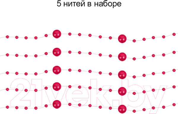 Изображение товара Набор украшений для праздника Darvish Бусы на леске / DV-H-1632-7 (вишневый)