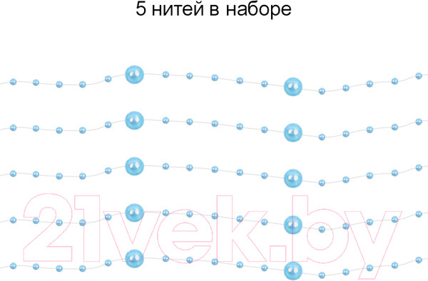 Изображение товара Набор украшений для праздника Darvish Бусы на леске / DV-H-1632-6 (голубой)