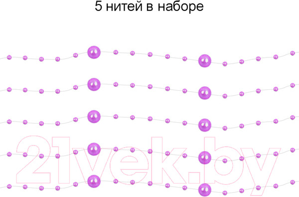 Изображение товара Набор украшений для праздника Darvish Бусы на леске / DV-H-1632-3 (фуксия)