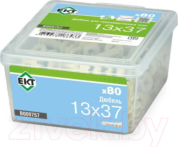 Изображение товара Дюбель для гипсокартона ЕКТ Driva 01S / B009757 (80шт)