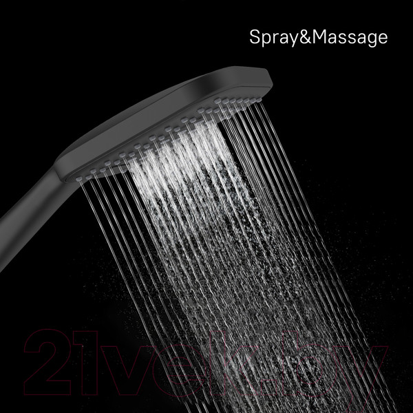 Изображение товара Лейка ручного душа Milardo 3F Ideal Spa ILS3FBSM18 (черный матовый)