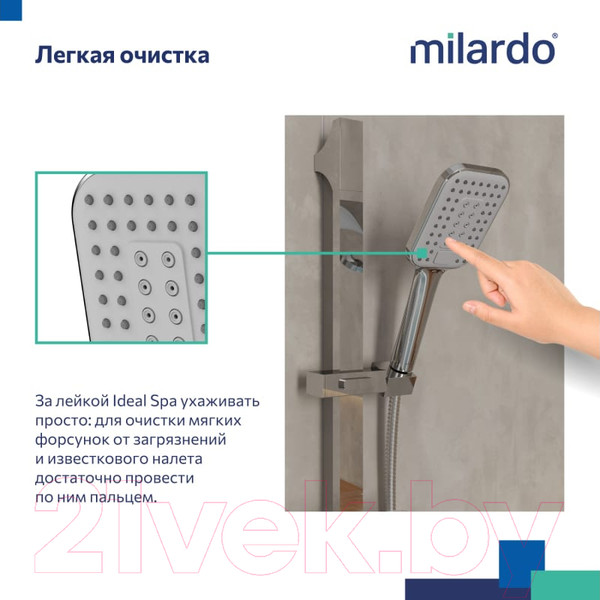 Изображение товара Лейка ручного душа Milardo 3F Ideal Spa ILS3FCSM18
