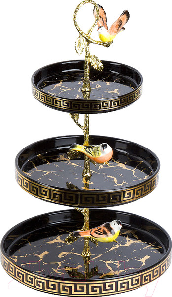 Изображение товара Ваза-этажерка Nouvelle Черный мрамор / 1180035