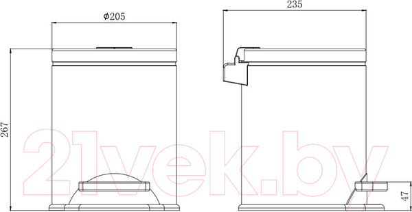 Изображение товара Мусорное ведро Aquatek Вега AQ4016MB (3л, черный матовый)