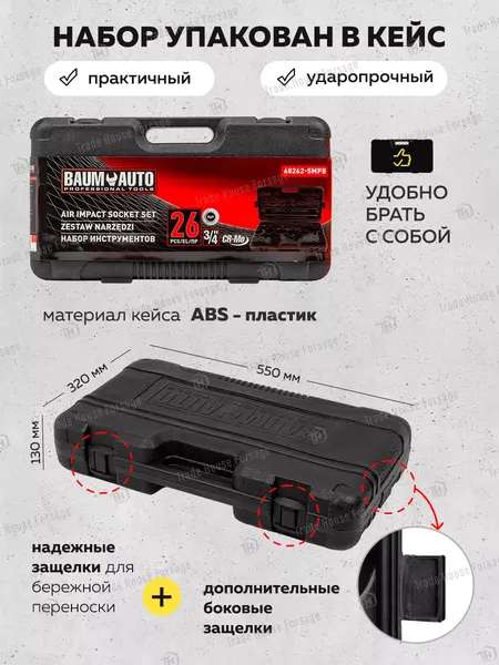 Изображение товара Универсальный набор инструментов BaumAuto BM-68262-5MPB (57955)