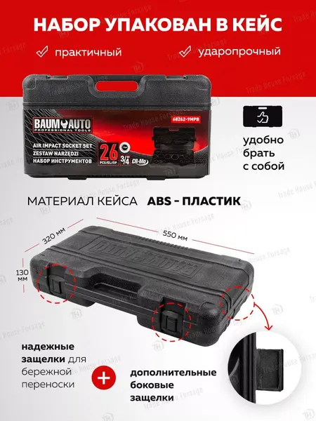 Изображение товара Универсальный набор инструментов BaumAuto BM-68262-9MPB (57957)