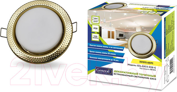 Изображение товара Точечный светильник General Lighting GCL-GX53-H38-G / 661214