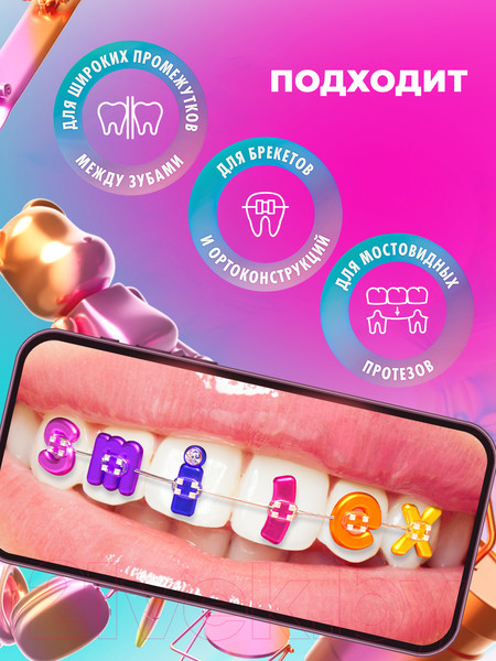 Изображение товара Зубная щетка монопучковая Splat Smilex Ortho+ со сменными головками
