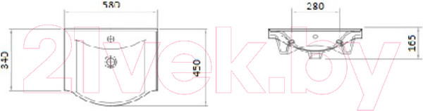 Изображение товара Тумба с умывальником Гамма Р24оФ8 У-60 Альбатрос-10060