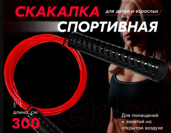 Изображение товара Скакалка PROFITNESSLAB 13909 (3м, красный)