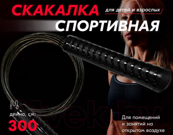 Изображение товара Скакалка PROFITNESSLAB 13907 (3м, черный)