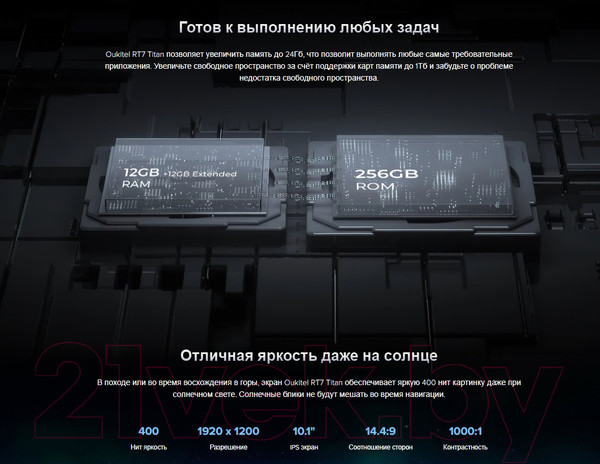 Изображение товара Планшет Oukitel RT7 12GB/256GB (черный)