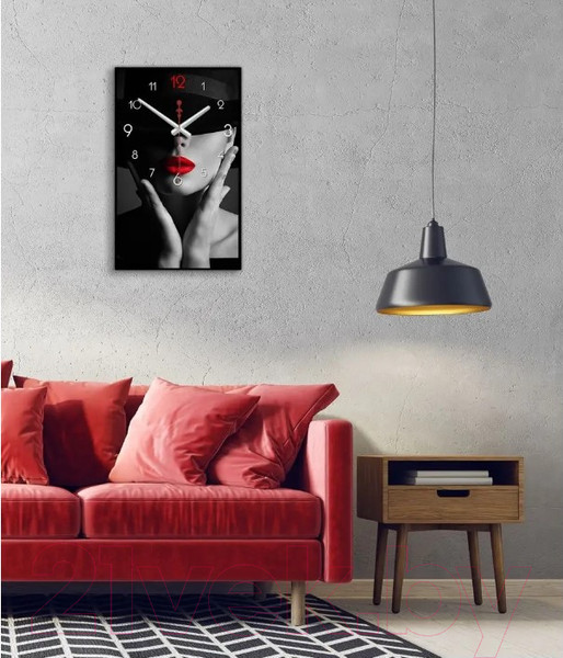 Изображение товара Настенные часы Декарт Красное и черное 8Ч0007 (вертикальные)