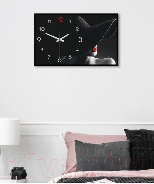 Изображение товара Настенные часы Декарт Красное и черное 8Ч0009 (горизонтальные)