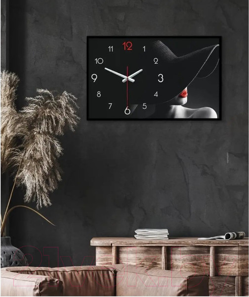 Изображение товара Настенные часы Декарт Красное и черное 8Ч0009 (горизонтальные)