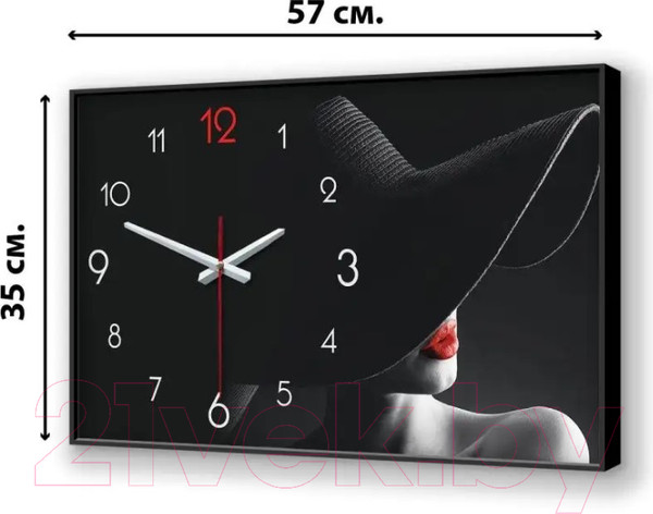 Изображение товара Настенные часы Декарт Красное и черное 8Ч0009 (горизонтальные)