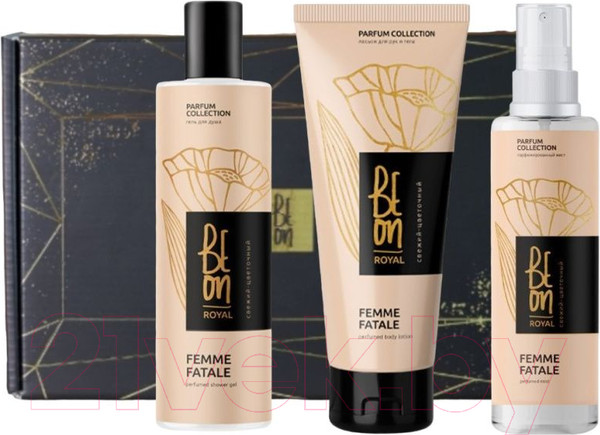 Изображение товара Набор косметики для тела BeOn Royal Femme Fatale №13 Гель 260мл+Лосьон 200мл+Мист 105мл