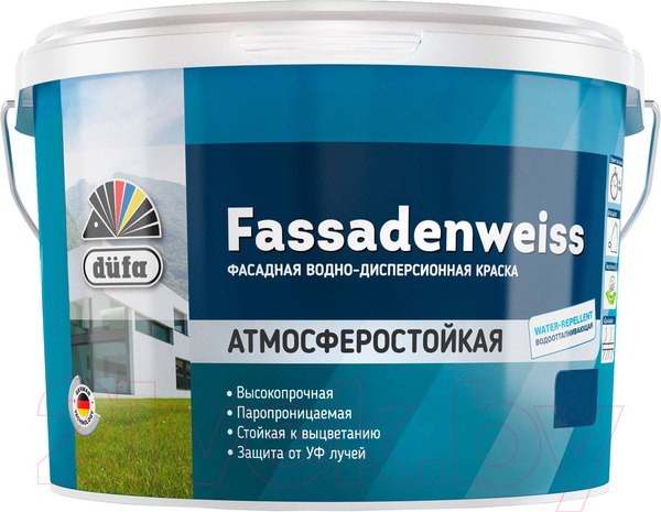 Изображение товара Краска Dufa ВД Fassadenweiss (10л, белый)