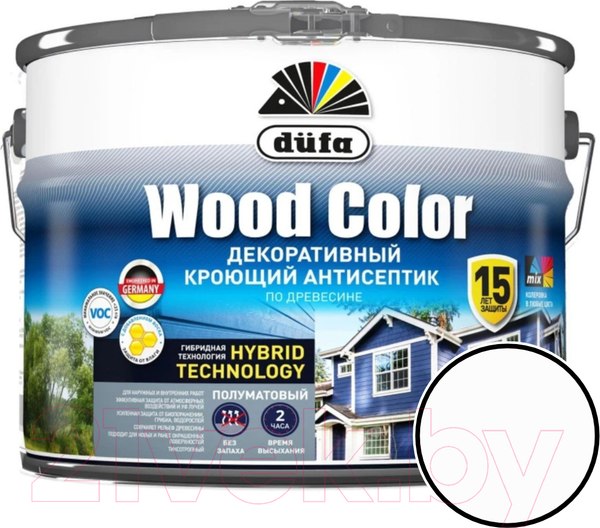 Изображение товара Антисептик для древесины Dufa Wood Color. База 1 (9л, белый)