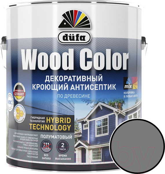 Изображение товара Антисептик для древесины Dufa Wood Color (2.5л, маренго)