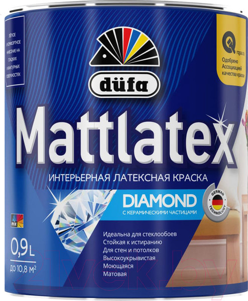 Краска Dufa ВД Mattlatex RD100 (900мл, белый) — фото 6