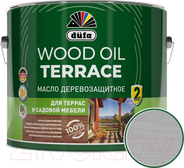 Изображение товара Масло для древесины Dufa Wood Oil Terraсe (2л, серый)
