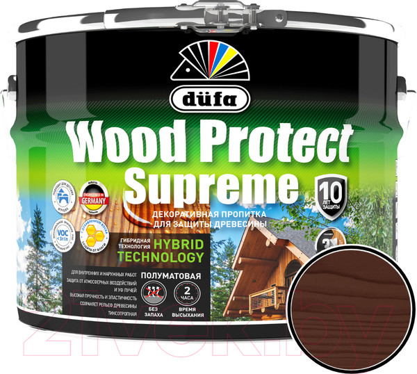 Изображение товара Пропитка для дерева Dufa Wood Protect Supreme (9л, палисандр)