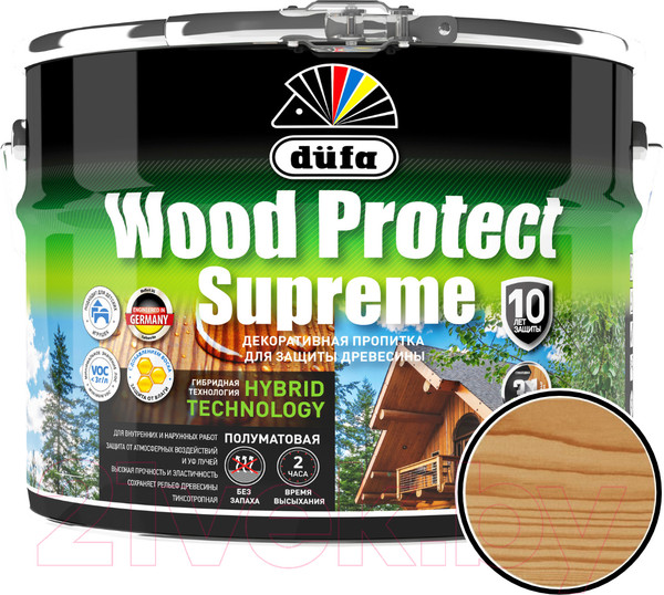 Изображение товара Пропитка для дерева Dufa Wood Protect Supreme (9л, тиковое дерево)