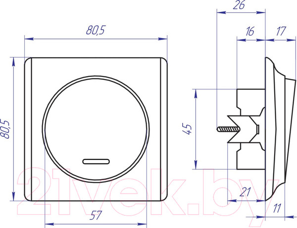 Изображение товара Выключатель OneKeyElectro Florence 1E31701300 / 2172778