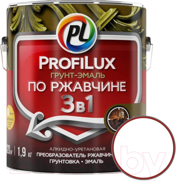 Изображение товара Грунт-эмаль Profilux По ржавчине 3в1 (1.9кг, белый)