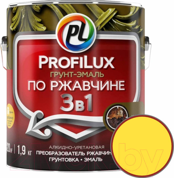 Изображение товара Грунт-эмаль Profilux По ржавчине 3в1 (1.9кг, желтый)