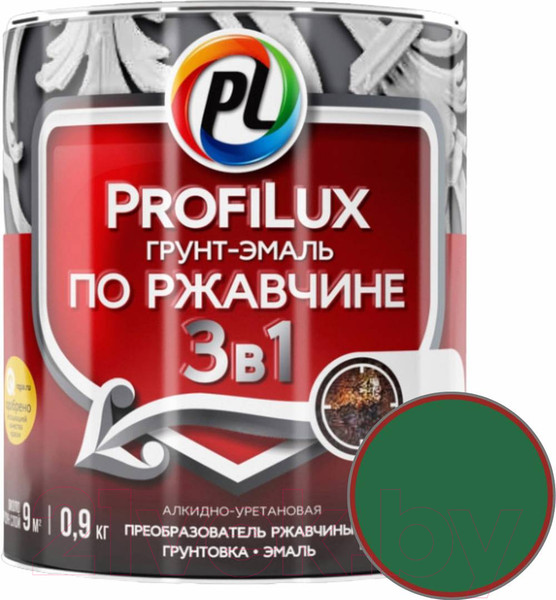 Изображение товара Грунт-эмаль Profilux По ржавчине 3в1 (900г, зеленый)