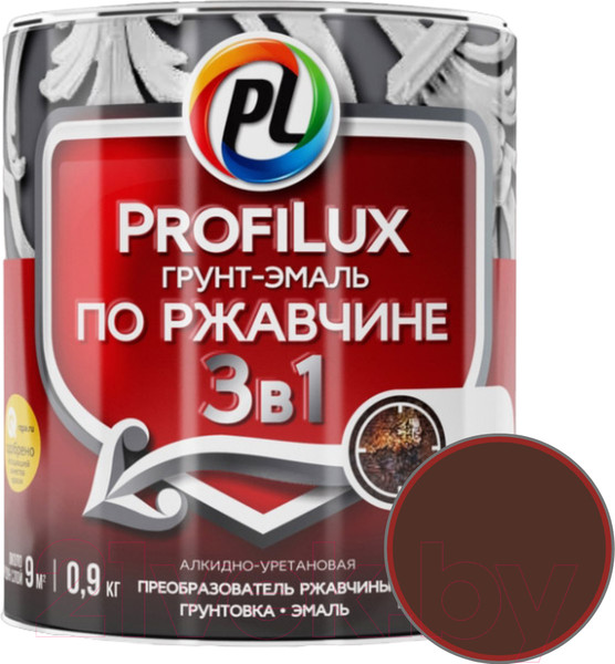 Изображение товара Грунт-эмаль Profilux По ржавчине 3в1 (900г, коричневый)